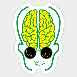 Yellow Brain Sticker